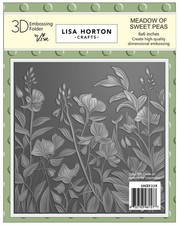 Lisa Horton Crafts Embossing Folder 6"X6"-Meadow Of Sweet Peas
