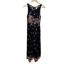 Sundance Maxi Dress Women 4 Floral Butterfly Sleeveless Rayon Boho Casual *Flaw