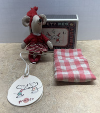 Maileg Christmas Little Sister Mouse 2012 St. Louis Box Red Mouth 16-1778-00 Tag
