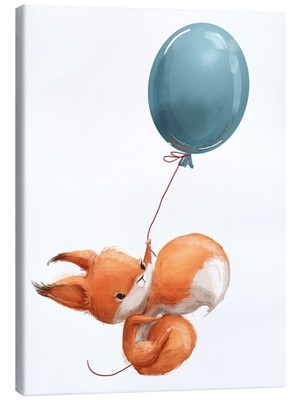 Leinwandbild Eichhörnchen mit Ballon - Eve Farb
