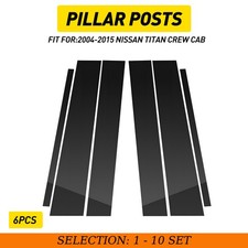 6-60 Fit 2004-15 Nissan Titan Crew Cab Black Pillar Post Door Window Gloss Cover 6-60 Fit 2004-15 Nissan Titan Crew Cab Black Pillar Post Door Window Gloss Cover