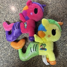 Tokidoki OCEANIA  TROPICA MERMICORNO Plush Unicorn Mermaid Lot Of 2