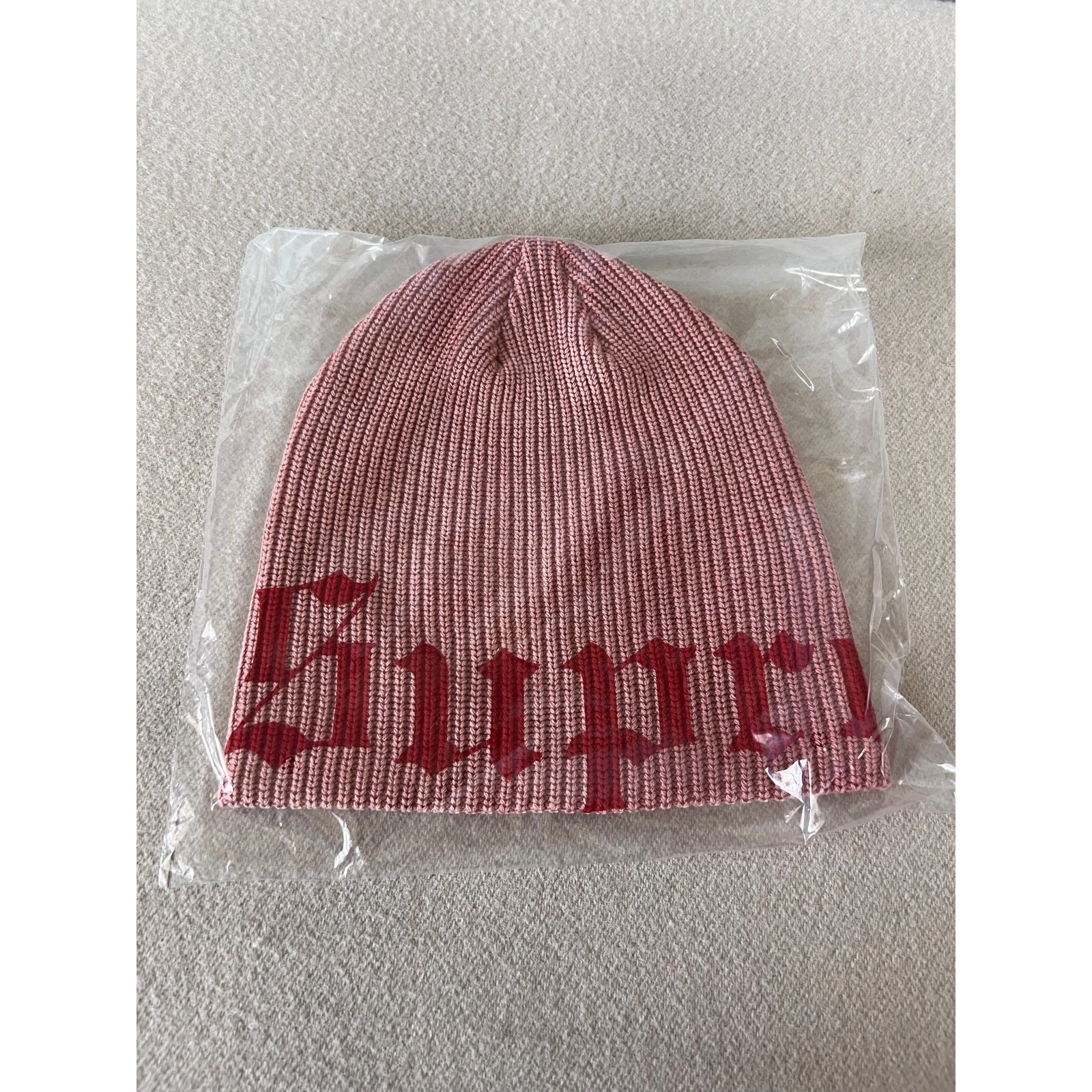 Bonnet Supreme ancien imprimé anglais Skullcap   Rouge pâle   NEUF