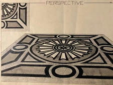 Beautiful Drawing Painting 1950 Original Art Deco Pattern Gouache Ink Paper Old