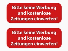 Briefkasten Aufkleber Set Bitte KEINE WERBUNG Sticker Schild rot Wetterfest