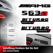 Für Mercedes Benz S Klasse Aufkleber Heck S63S AMG Biturbo 4MATIC+ Für Mercedes Benz S Klasse Aufkleber Heck S63S AMG Biturbo 4MATIC+
