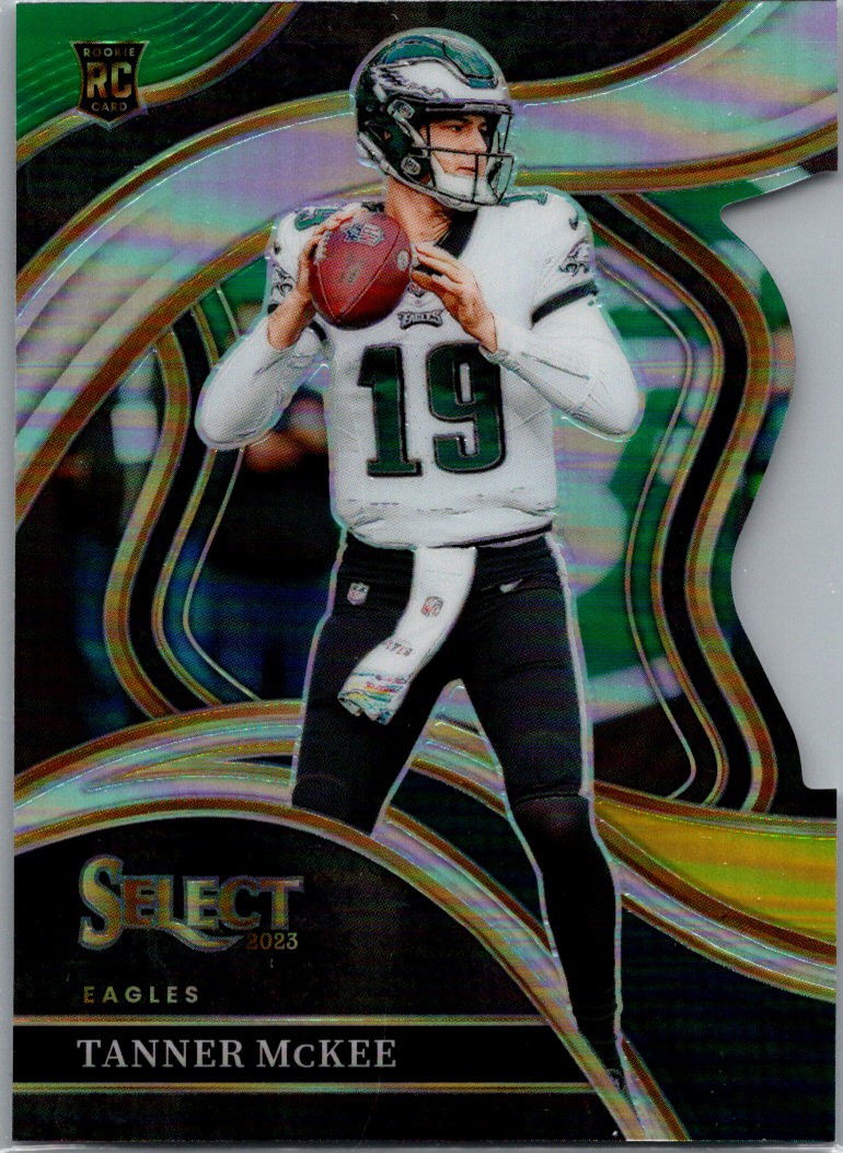 2023 Panini Select #218 Tanner McKee Green and Yellow Prizms Die Cuts