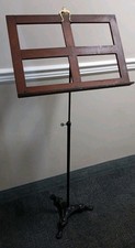 c.1890 Antique K B Kauffman  Bock Cast Iron  Wood Adjustable Music Stand