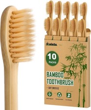 Daletu Bamboo Toothbrushes Soft Bristles 10 Pack, Biodegradable BPA Free Soft Br