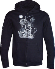 Unisex Zip Hoodie with Dragon Skull Graphic 3D Print Black Fantasy S-5XL