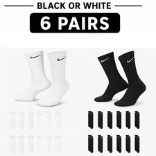 Nike Everyday Cushioned Crew Socks 6 Pairs Black White Dri-FIT Sports Gym