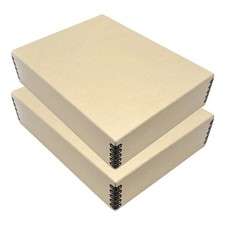Museum Archival Storage Box 9x12 Tan Acid-Free Metal Edge - Organize Photos