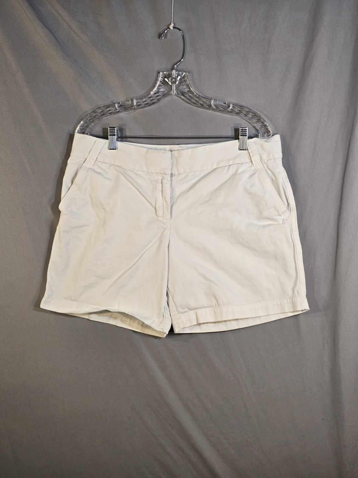 J.Crew Chino Shorts Women's Size 12 White Classic Twill City Fit Cotton Casual