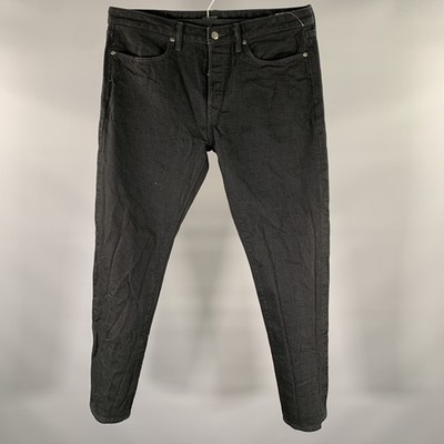 TODD SNYDER Größe 34 Schwarze Baumwollmischung Jeans Mit Knopfleiste