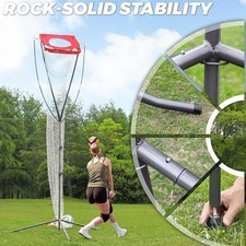 Volleyball Setter Trainer Net with Target Hoop with Adjustable Height for