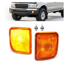 Hecasa Pair Turn Signal Lights W/Bulb Compatible 1998 1999 2000 Toyota Tacoma