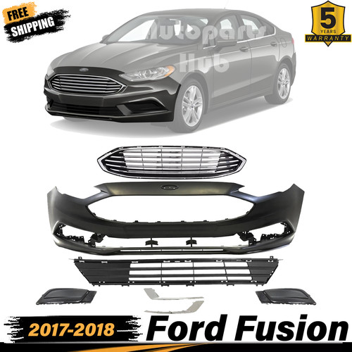 New Front Bumper Cover & Lower Grille For 2017-2018 Ford Fusion