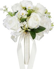 CYANLUX Wedding Bouquets for Bride Bridesmaid Bouquet Champagne White Rose