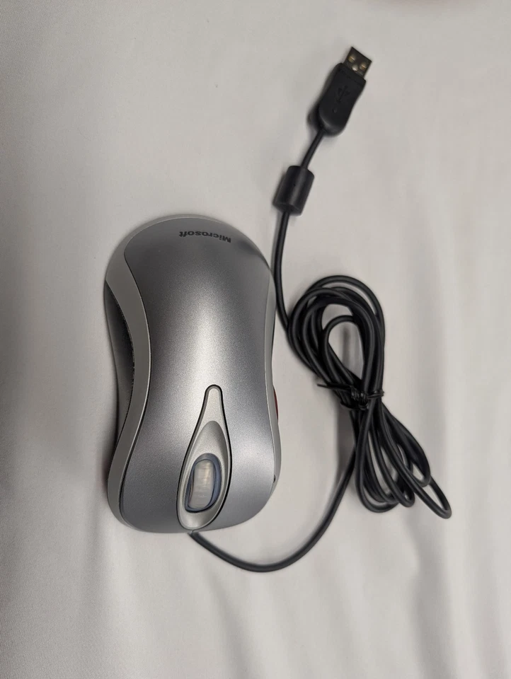 Microsoft Comfort Optical Mouse 3000 Gray Wired USB P/N X812481 Vintage Tested - Image 2 of 4