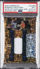 2022 PANINI CHRONICLES ASIA JADE #GSJBMI BENNEDICT MATHURIN RC PSA 7 DNA AUTO 10