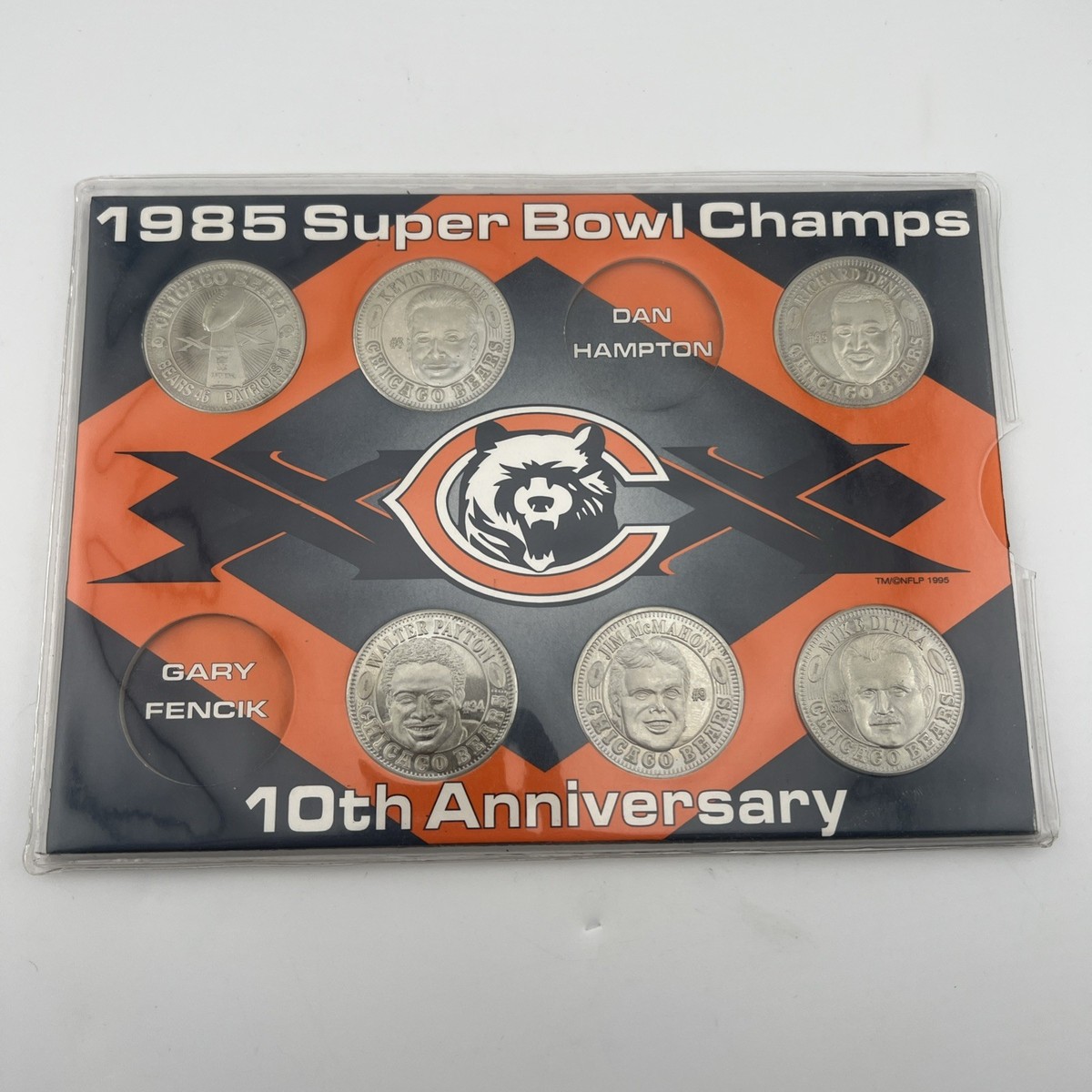 1985 Chicago Bears Super Bowl Champs 10th Anniversary Coins