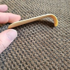 Montgomery Ward Cream White Plastic Gold Tone Shoe Horn 4"