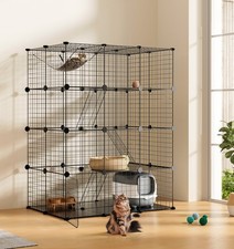 4-Tier Large Cat Cage Metal Wire Small Animals Playpen Enclosure for Indoor Use