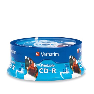 Verbatim White Inkjet Printable CD R Discs 25 Pack High Quality 700MB