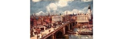 London Bridge Postcard Thames River Scene Horse Carriages 1900s J. Salmon