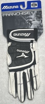 Mizuno Franchise Adult Baseball Batting Gloves White & Black Size Small New