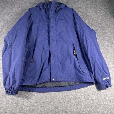Men’s Navy Gore-Tex Rain Windbreaker Jacket Hooded Size XL Outdoor Hiking 
