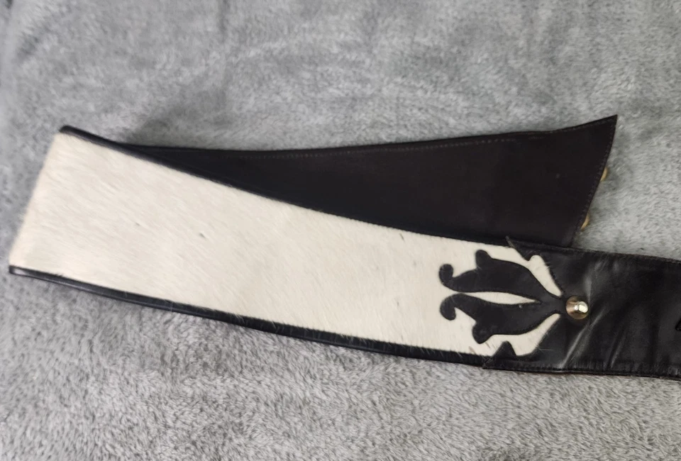 Cinturón Western Blush BLush de Tara Talla 30-32 Blanco Pelo de becerro Cuero Marrón Foto 3 de 4