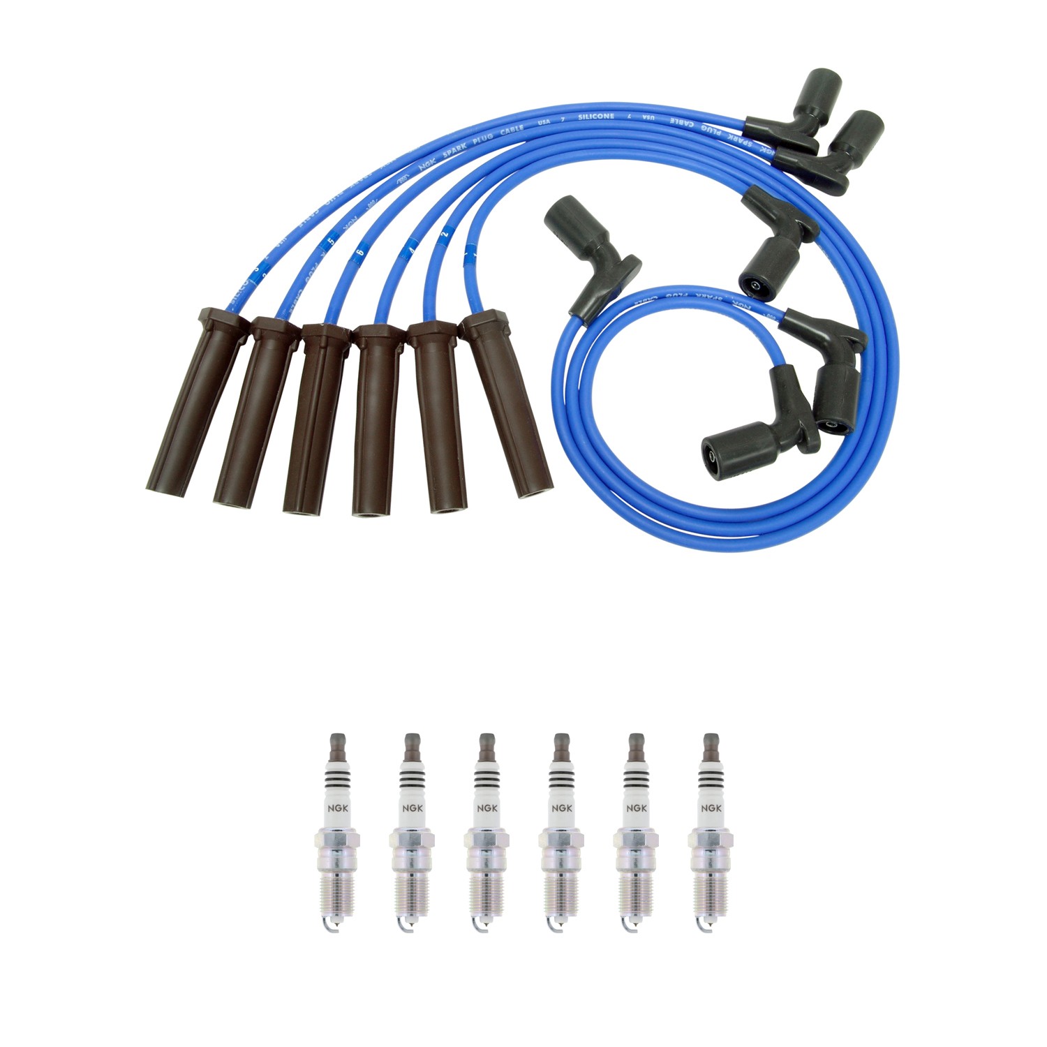 NGK Wire Set  6 Iridium IX Spark Plugs Kit for G6 Impala Malibu Uplander Vue V6