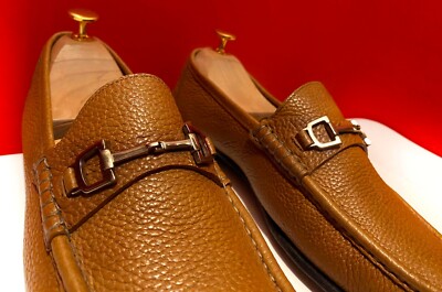 $899.00 !! GUCCI LUXURY MEN BROWN LEATHER LOAFERS HORSE BIT  display picture 2