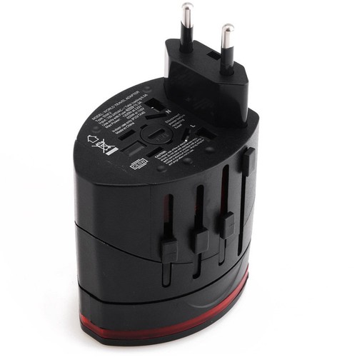 Travel Adapter USA, UK, EU, AUS/CNY Charger Power Plug Converter + 2 USB Ports - Picture 2 of 8