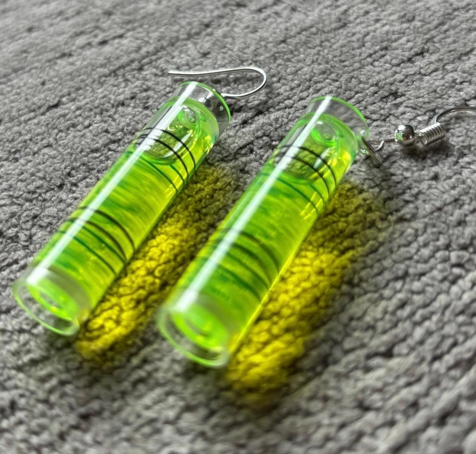 Pendientes nivel espíritu de trabajo ganchos para oreja escala medida de agua | herramienta hágalo usted mismo recto Foto 2 de 4