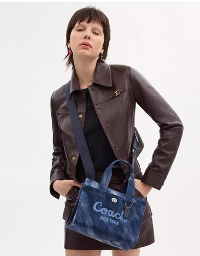 ❤️ Coach Cargo CU029 Silver/Midnight Navy Small Tote Bag 26 With Tie Dye - Picture 5 of 7