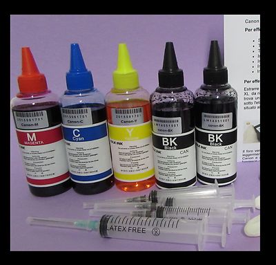 Kit Inchiostro 200 Ml Per Ricarica Cartucce PG 545 Per Stampante Canon TR4551