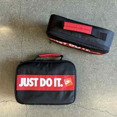 Nike Just Do It Insulated Lunch Bag Black Red Unisex Size Large