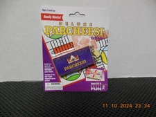 Basic Fun DELUXE PARCHEESI GAME Keychain 2001 Hasbro *UNUSED Sealed In Package