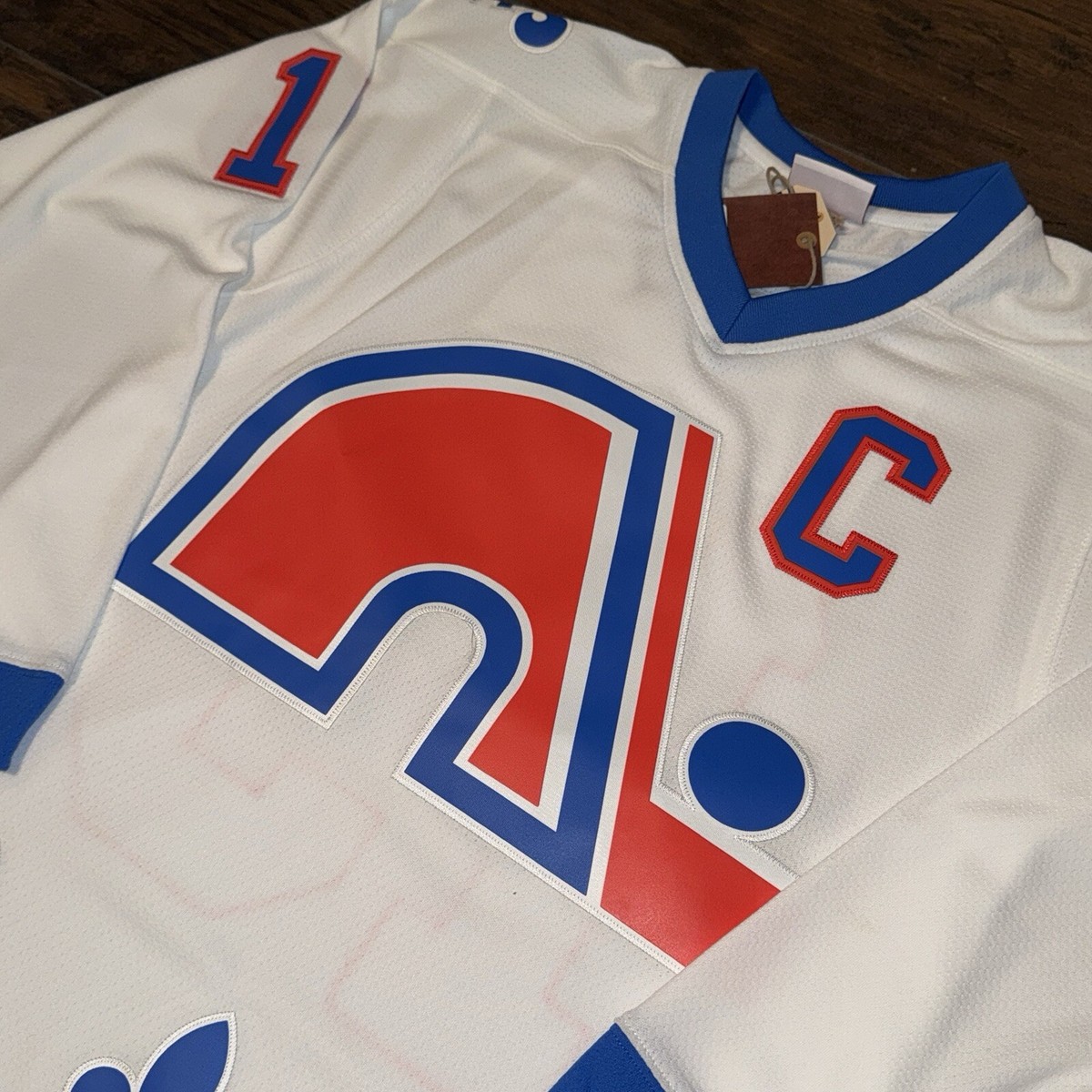 Sweat-shirt Vintage Québec Nordiques Gris Taille XL - Hockey LNH 1994 - Marque Tultex