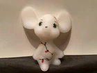Fenton Christmas String Of Lights Mouse 3” Figurine B. Williams Used Tag NB