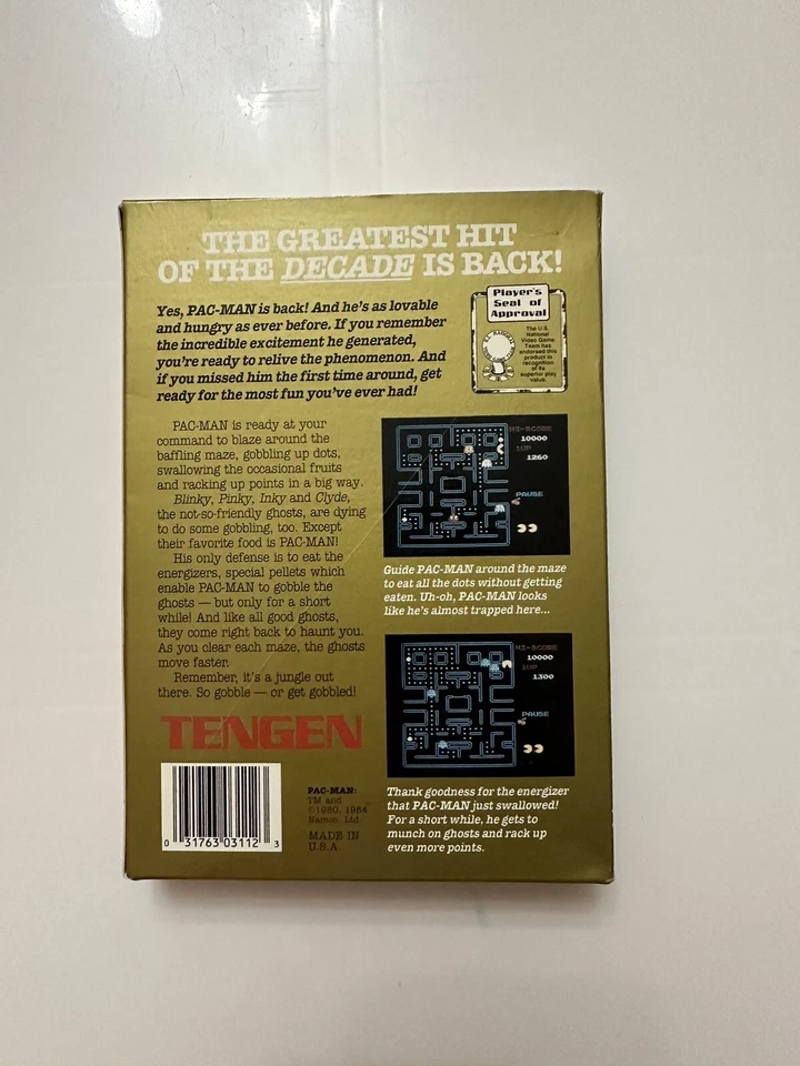 Pac-Man Tengen Nintendo Entertainment System, 1980-1984 Made in USA - Image 4 of 4