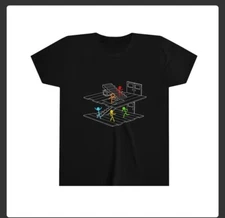 Set of 3 Alan Becker You Tuber Kids t shirts size small. Black, Red and Blue