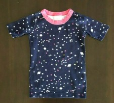 Hanna Andersson 6-7 organic cotton multi color space short sleeve pajama top