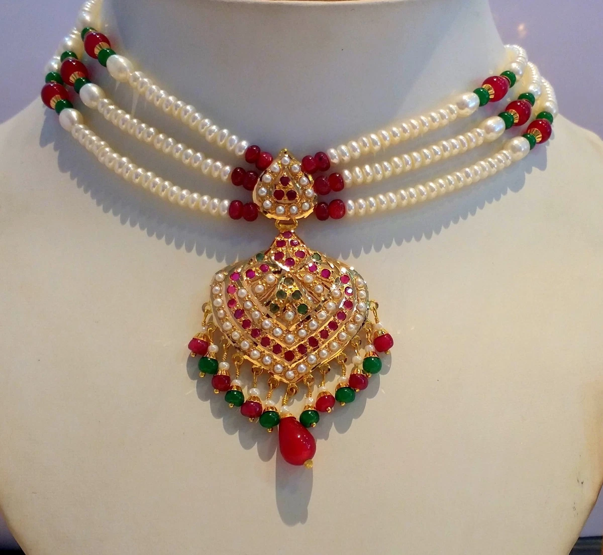 22kt gold ruby necklace set deals