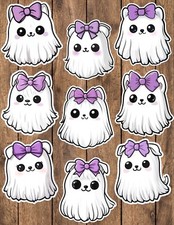 Halloween Ghost Puppy Die Cut Stickers Set Scrapbooking Laptop Waterbottle