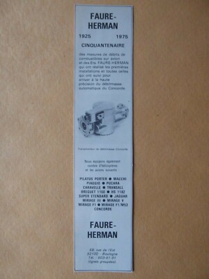 1975 PUB FAURE BRUDER 50 JAHRE DEBITMASSENSENDER CONCORDE ORIGINAL AD