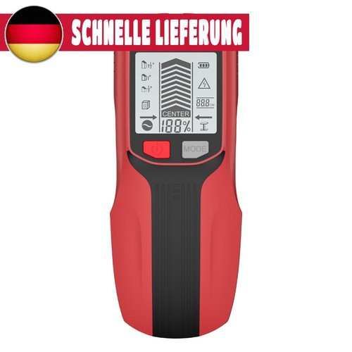 6 in 1 Smart Stud Finder Wall Scanner for Wood Magnetic Metal AC Wire (Red)