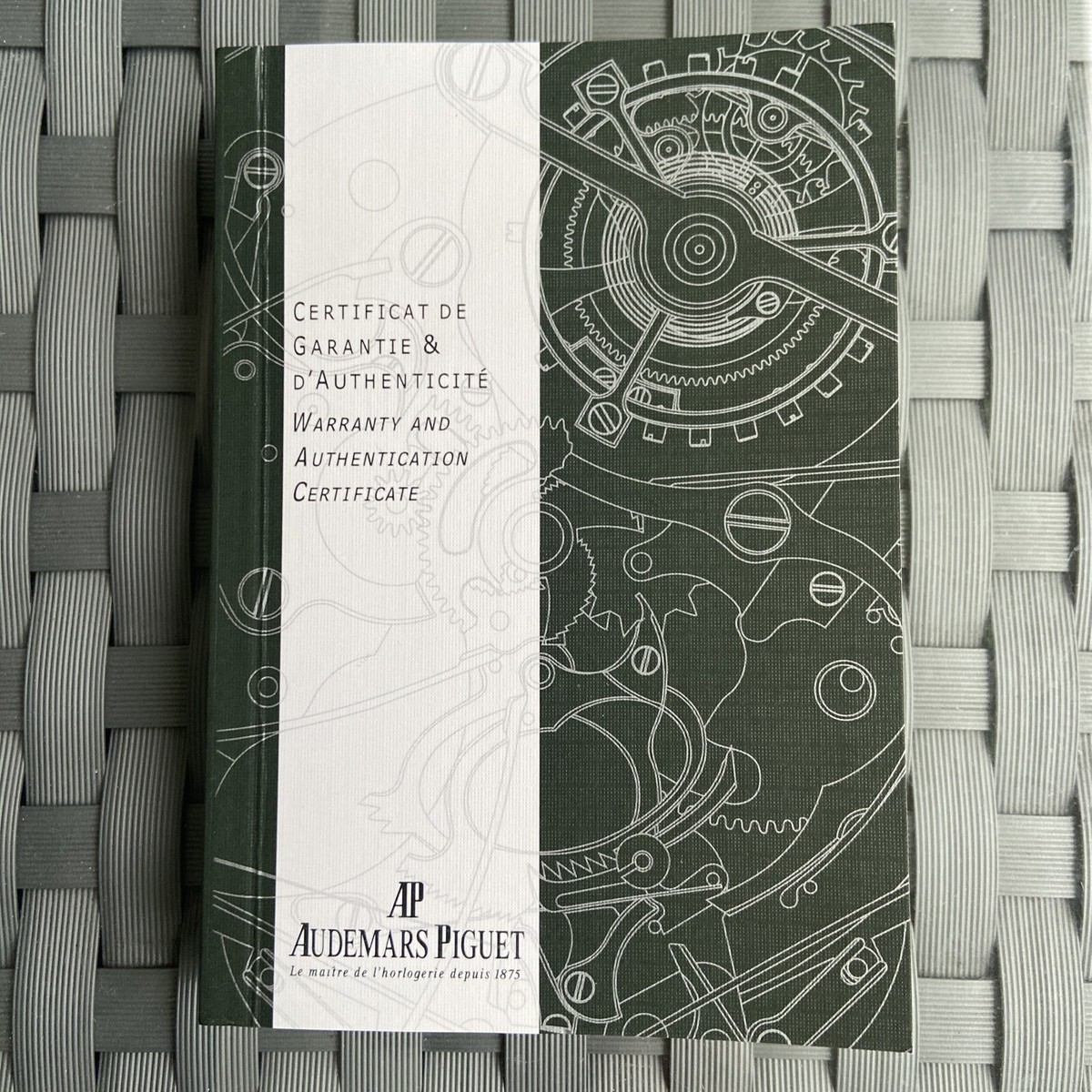 Audemars Piguet Watch Open Undated Warranty Certificate of